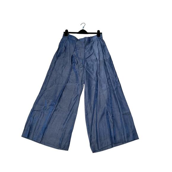 Carlisle Womens Cove Wide Leg Pants High Rise Pleated Front Blue Size 10 NWT - Picture 3 of 8